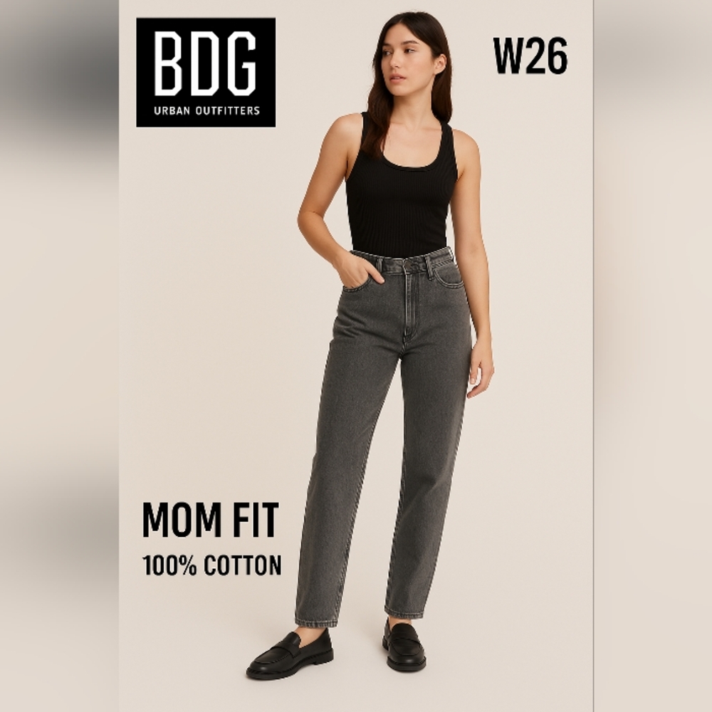 BDG Women's Black Mom Fit Jeans Cotton Size 26